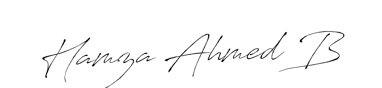 You can use this online signature creator to create a handwritten signature for the name Hamza Ahmed B. This is the best online autograph maker. Hamza Ahmed B signature style 6 images and pictures png