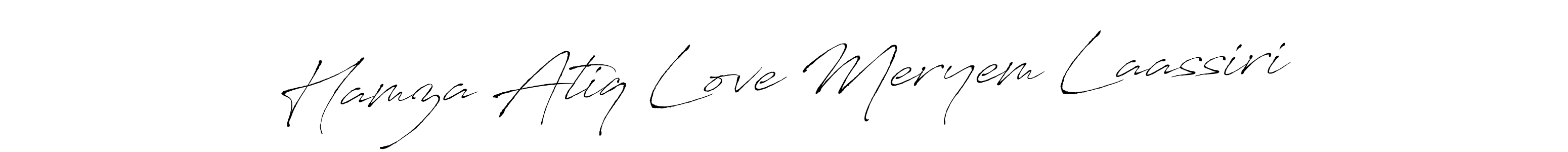Similarly Antro_Vectra is the best handwritten signature design. Signature creator online .You can use it as an online autograph creator for name Hamza Atiq Love Meryem Laassiri. Hamza Atiq Love Meryem Laassiri signature style 6 images and pictures png