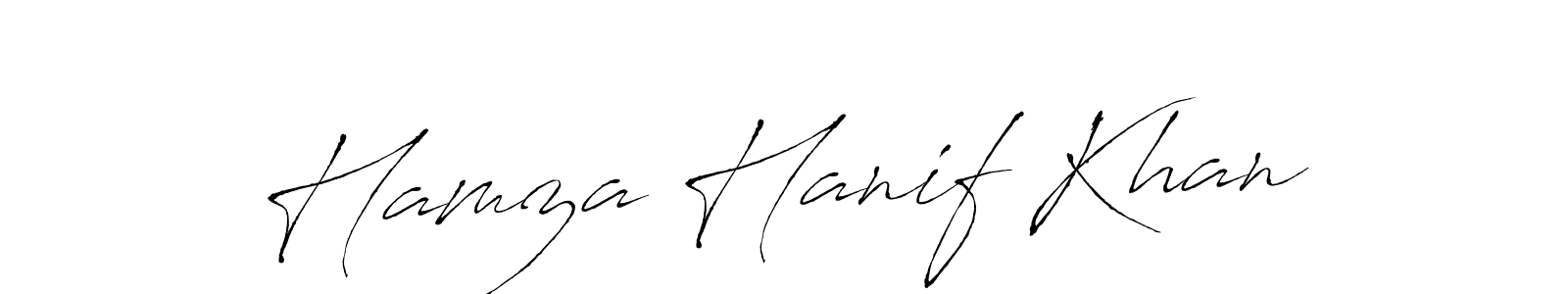 Make a beautiful signature design for name Hamza Hanif Khan. With this signature (Antro_Vectra) style, you can create a handwritten signature for free. Hamza Hanif Khan signature style 6 images and pictures png