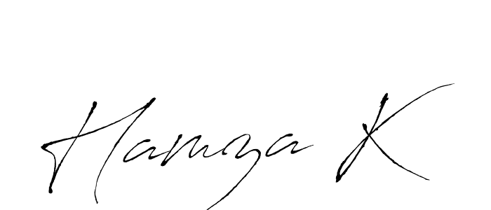 if you are searching for the best signature style for your name Hamza K. so please give up your signature search. here we have designed multiple signature styles  using Antro_Vectra. Hamza K signature style 6 images and pictures png