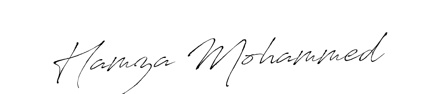 Hamza Mohammed stylish signature style. Best Handwritten Sign (Antro_Vectra) for my name. Handwritten Signature Collection Ideas for my name Hamza Mohammed. Hamza Mohammed signature style 6 images and pictures png