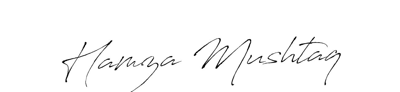 How to make Hamza Mushtaq name signature. Use Antro_Vectra style for creating short signs online. This is the latest handwritten sign. Hamza Mushtaq signature style 6 images and pictures png