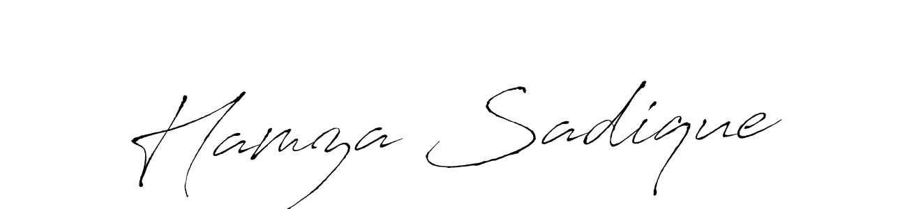 The best way (Antro_Vectra) to make a short signature is to pick only two or three words in your name. The name Hamza Sadique include a total of six letters. For converting this name. Hamza Sadique signature style 6 images and pictures png