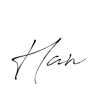Han stylish signature style. Best Handwritten Sign (Antro_Vectra) for my name. Handwritten Signature Collection Ideas for my name Han. Han signature style 6 images and pictures png