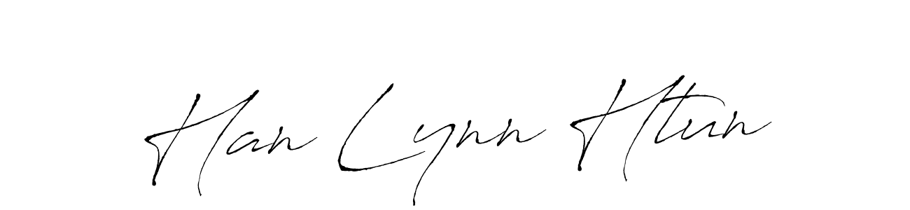 The best way (Antro_Vectra) to make a short signature is to pick only two or three words in your name. The name Han Lynn Htun include a total of six letters. For converting this name. Han Lynn Htun signature style 6 images and pictures png