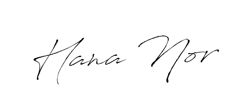 How to make Hana Nor name signature. Use Antro_Vectra style for creating short signs online. This is the latest handwritten sign. Hana Nor signature style 6 images and pictures png