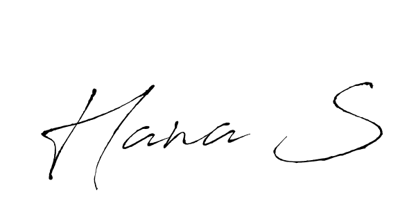 Use a signature maker to create a handwritten signature online. With this signature software, you can design (Antro_Vectra) your own signature for name Hana S. Hana S signature style 6 images and pictures png