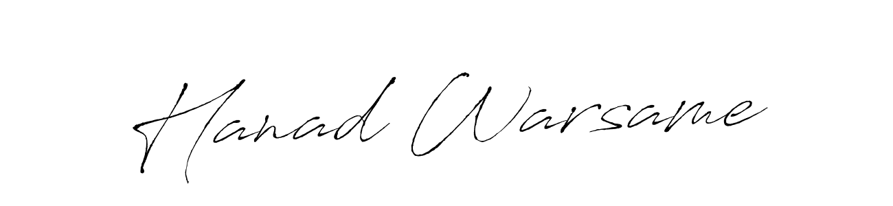 Hanad Warsame stylish signature style. Best Handwritten Sign (Antro_Vectra) for my name. Handwritten Signature Collection Ideas for my name Hanad Warsame. Hanad Warsame signature style 6 images and pictures png