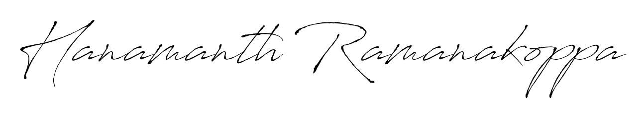 Stand out with a creative autograph for Hanamanth Ramanakoppa. The Antro_Vectra styling blends modern aesthetics with classic signature flourishes. Hanamanth Ramanakoppa signature style 6 images and pictures png