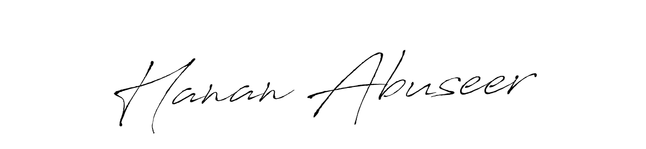 Make a beautiful signature design for name Hanan Abuseer. With this signature (Antro_Vectra) style, you can create a handwritten signature for free. Hanan Abuseer signature style 6 images and pictures png