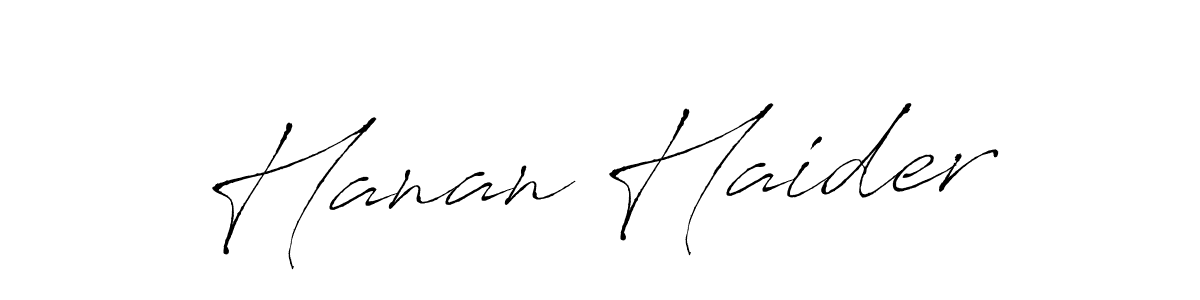 Make a beautiful signature design for name Hanan Haider. With this signature (Antro_Vectra) style, you can create a handwritten signature for free. Hanan Haider signature style 6 images and pictures png