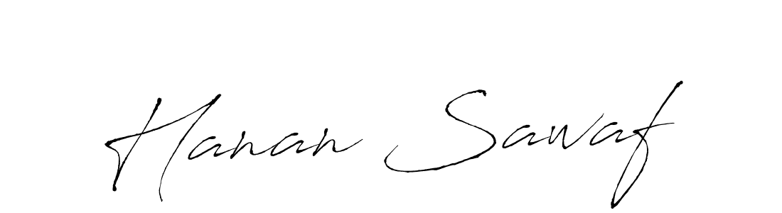 How to make Hanan Sawaf name signature. Use Antro_Vectra style for creating short signs online. This is the latest handwritten sign. Hanan Sawaf signature style 6 images and pictures png