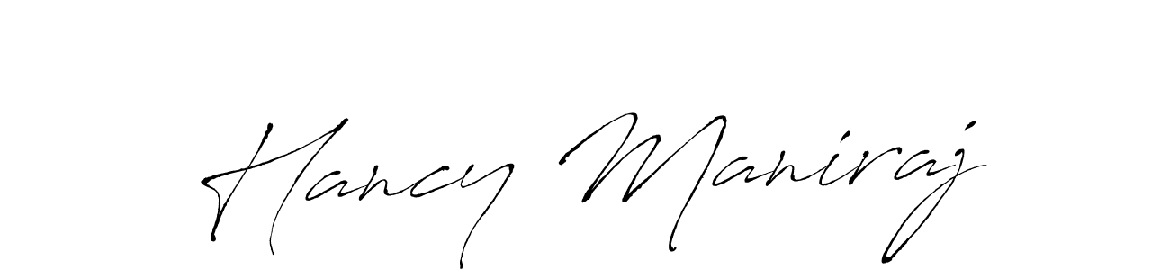 Make a beautiful signature design for name Hancy Maniraj. With this signature (Antro_Vectra) style, you can create a handwritten signature for free. Hancy Maniraj signature style 6 images and pictures png