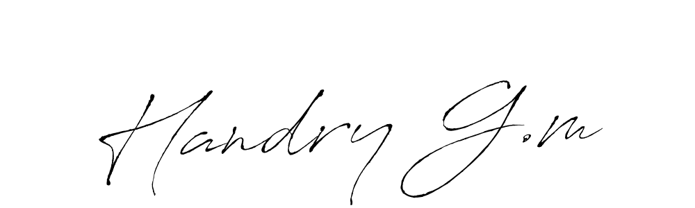 Handry G.m stylish signature style. Best Handwritten Sign (Antro_Vectra) for my name. Handwritten Signature Collection Ideas for my name Handry G.m. Handry G.m signature style 6 images and pictures png