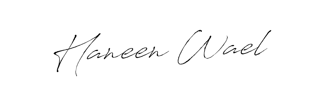 How to make Haneen Wael name signature. Use Antro_Vectra style for creating short signs online. This is the latest handwritten sign. Haneen Wael signature style 6 images and pictures png