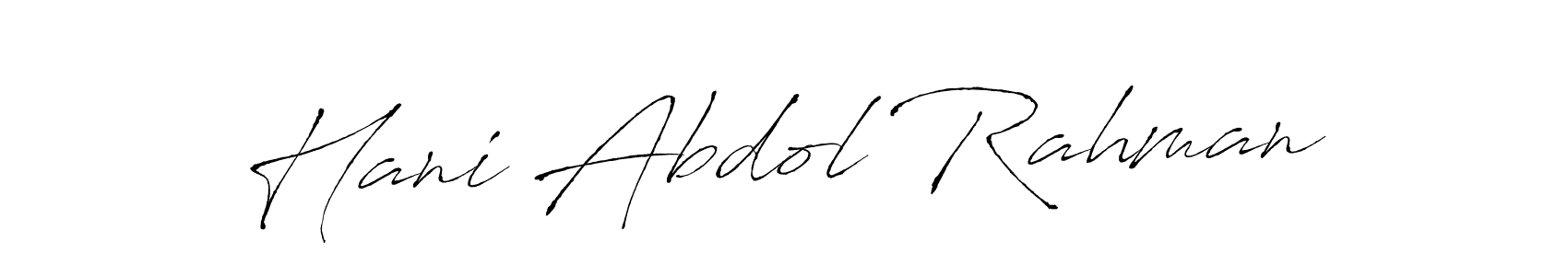 How to make Hani Abdol Rahman signature? Antro_Vectra is a professional autograph style. Create handwritten signature for Hani Abdol Rahman name. Hani Abdol Rahman signature style 6 images and pictures png