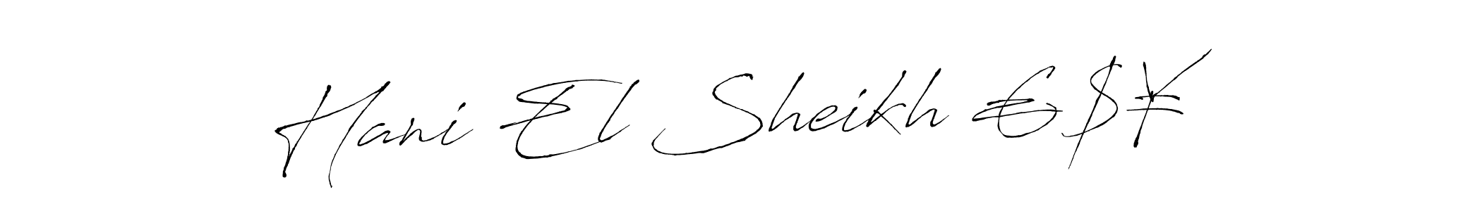 if you are searching for the best signature style for your name Hani El Sheikh €$¥. so please give up your signature search. here we have designed multiple signature styles  using Antro_Vectra. Hani El Sheikh €$¥ signature style 6 images and pictures png