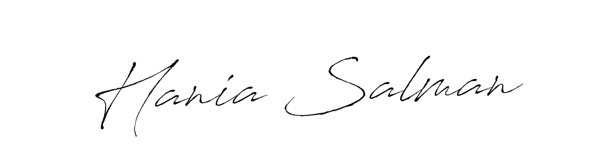 Create a beautiful signature design for name Hania Salman. With this signature (Antro_Vectra) fonts, you can make a handwritten signature for free. Hania Salman signature style 6 images and pictures png