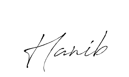 Use a signature maker to create a handwritten signature online. With this signature software, you can design (Antro_Vectra) your own signature for name Hanib. Hanib signature style 6 images and pictures png