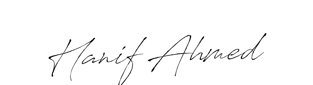 How to make Hanif Ahmed name signature. Use Antro_Vectra style for creating short signs online. This is the latest handwritten sign. Hanif Ahmed signature style 6 images and pictures png