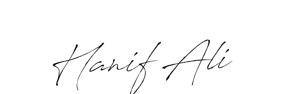 Make a beautiful signature design for name Hanif Ali. With this signature (Antro_Vectra) style, you can create a handwritten signature for free. Hanif Ali signature style 6 images and pictures png