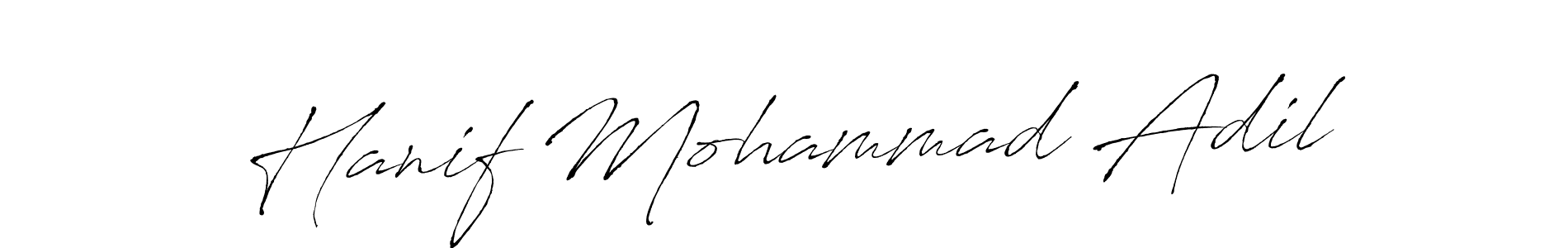 This is the best signature style for the Hanif Mohammad Adil name. Also you like these signature font (Antro_Vectra). Mix name signature. Hanif Mohammad Adil signature style 6 images and pictures png