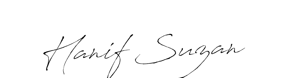 Design your own signature with our free online signature maker. With this signature software, you can create a handwritten (Antro_Vectra) signature for name Hanif Suzan. Hanif Suzan signature style 6 images and pictures png