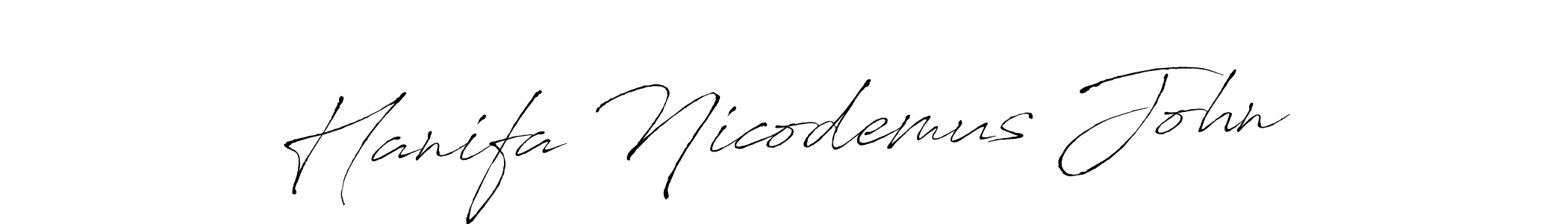 if you are searching for the best signature style for your name Hanifa Nicodemus John. so please give up your signature search. here we have designed multiple signature styles  using Antro_Vectra. Hanifa Nicodemus John signature style 6 images and pictures png