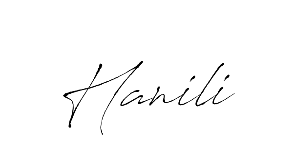 You should practise on your own different ways (Antro_Vectra) to write your name (Hanili) in signature. don't let someone else do it for you. Hanili signature style 6 images and pictures png