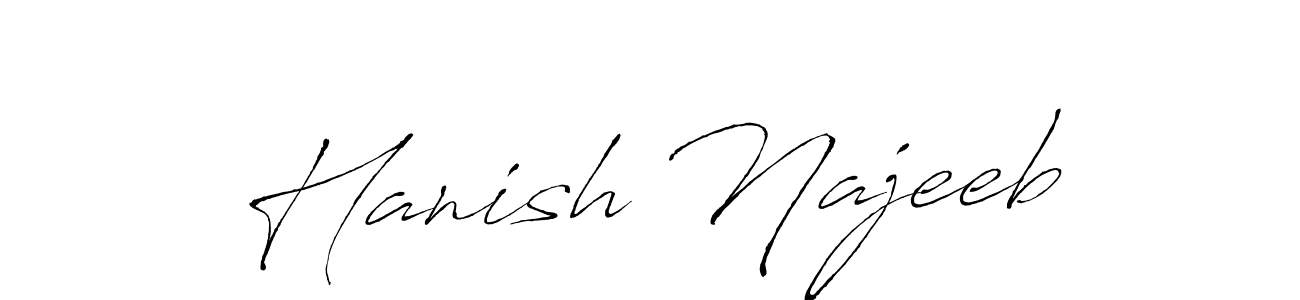This is the best signature style for the Hanish Najeeb name. Also you like these signature font (Antro_Vectra). Mix name signature. Hanish Najeeb signature style 6 images and pictures png
