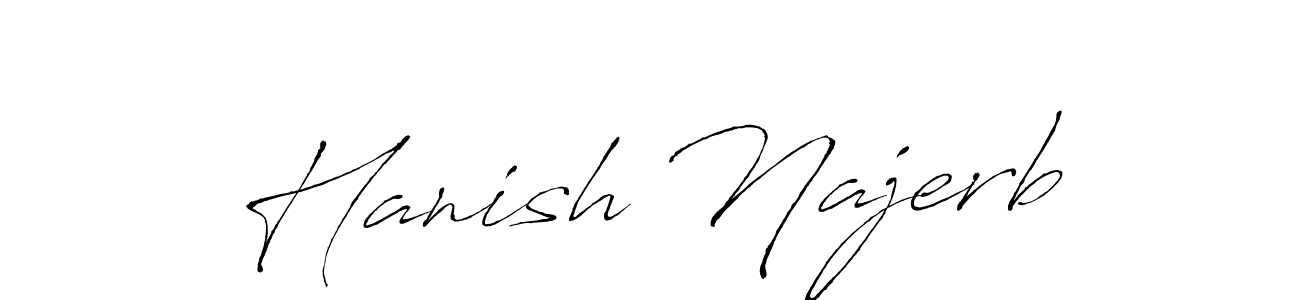 The best way (Antro_Vectra) to make a short signature is to pick only two or three words in your name. The name Hanish Najerb include a total of six letters. For converting this name. Hanish Najerb signature style 6 images and pictures png