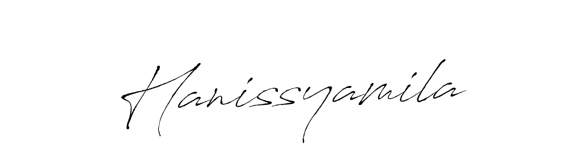 You should practise on your own different ways (Antro_Vectra) to write your name (Hanissyamila) in signature. don't let someone else do it for you. Hanissyamila signature style 6 images and pictures png