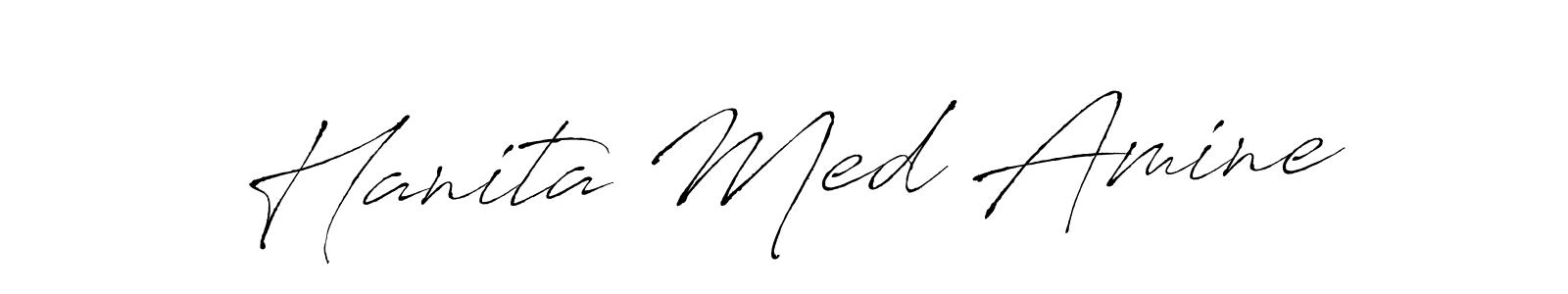 How to make Hanita Med Amine name signature. Use Antro_Vectra style for creating short signs online. This is the latest handwritten sign. Hanita Med Amine signature style 6 images and pictures png