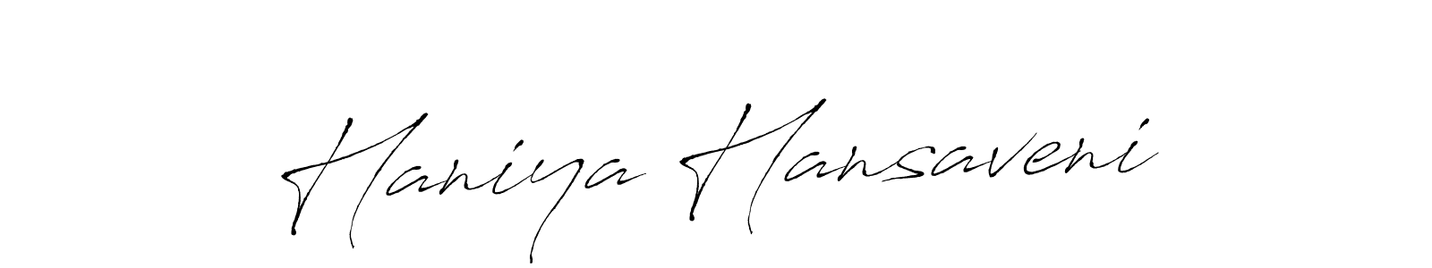 The best way (Antro_Vectra) to make a short signature is to pick only two or three words in your name. The name Haniya Hansaveni include a total of six letters. For converting this name. Haniya Hansaveni signature style 6 images and pictures png