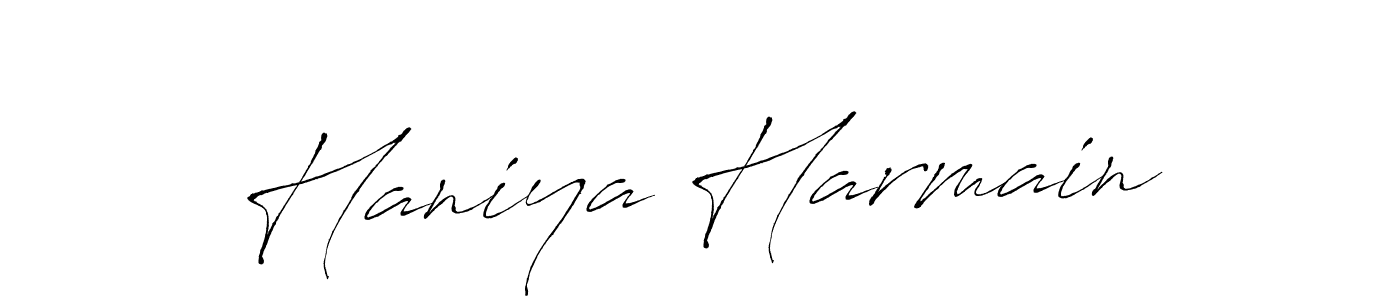 Haniya Harmain stylish signature style. Best Handwritten Sign (Antro_Vectra) for my name. Handwritten Signature Collection Ideas for my name Haniya Harmain. Haniya Harmain signature style 6 images and pictures png