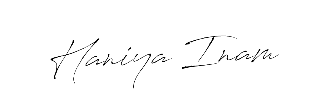 Create a beautiful signature design for name Haniya Inam. With this signature (Antro_Vectra) fonts, you can make a handwritten signature for free. Haniya Inam signature style 6 images and pictures png