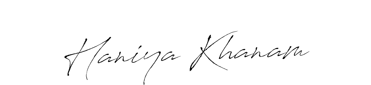 Also You can easily find your signature by using the search form. We will create Haniya Khanam name handwritten signature images for you free of cost using Antro_Vectra sign style. Haniya Khanam signature style 6 images and pictures png