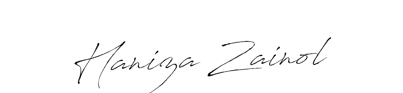 You should practise on your own different ways (Antro_Vectra) to write your name (Haniza Zainol) in signature. don't let someone else do it for you. Haniza Zainol signature style 6 images and pictures png