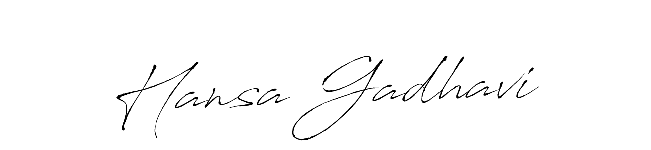 Design your own signature with our free online signature maker. With this signature software, you can create a handwritten (Antro_Vectra) signature for name Hansa Gadhavi. Hansa Gadhavi signature style 6 images and pictures png