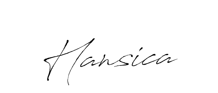 Use a signature maker to create a handwritten signature online. With this signature software, you can design (Antro_Vectra) your own signature for name Hansica. Hansica signature style 6 images and pictures png