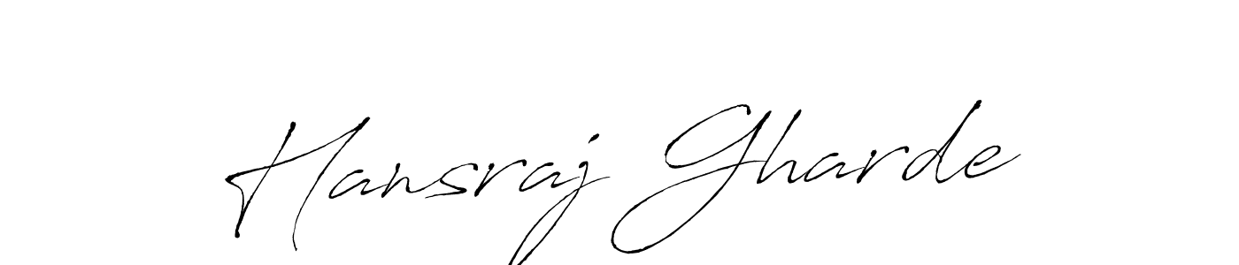 How to make Hansraj Gharde name signature. Use Antro_Vectra style for creating short signs online. This is the latest handwritten sign. Hansraj Gharde signature style 6 images and pictures png