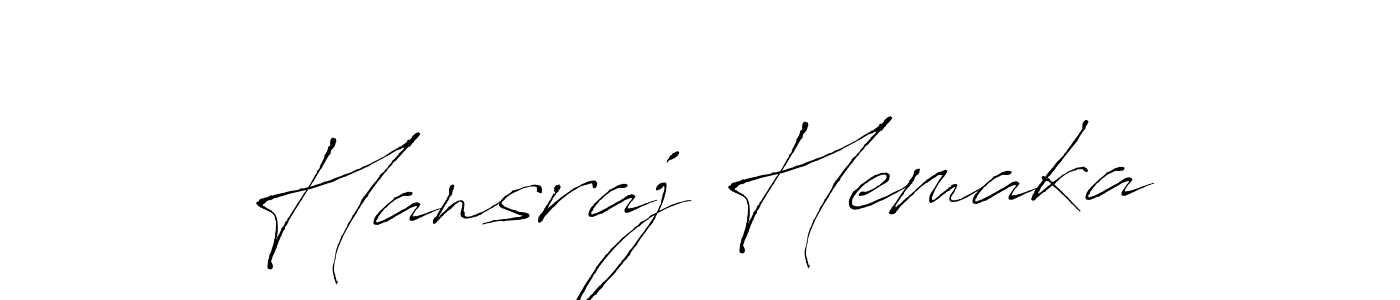 The best way (Antro_Vectra) to make a short signature is to pick only two or three words in your name. The name Hansraj Hemaka include a total of six letters. For converting this name. Hansraj Hemaka signature style 6 images and pictures png