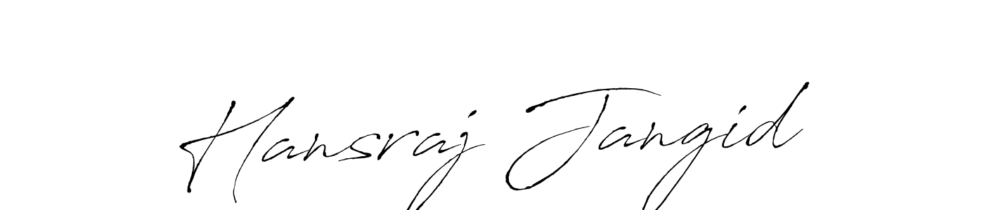 You should practise on your own different ways (Antro_Vectra) to write your name (Hansraj Jangid) in signature. don't let someone else do it for you. Hansraj Jangid signature style 6 images and pictures png