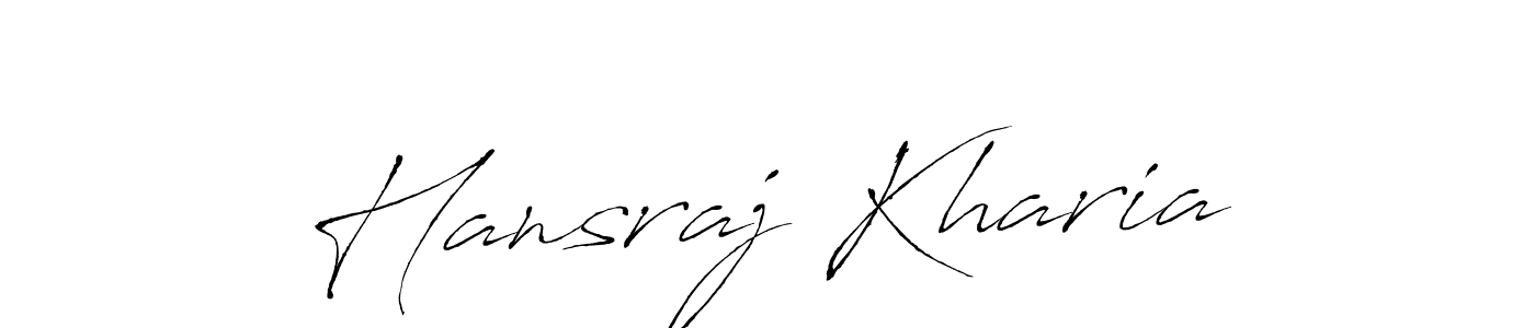 Make a beautiful signature design for name Hansraj Kharia. With this signature (Antro_Vectra) style, you can create a handwritten signature for free. Hansraj Kharia signature style 6 images and pictures png