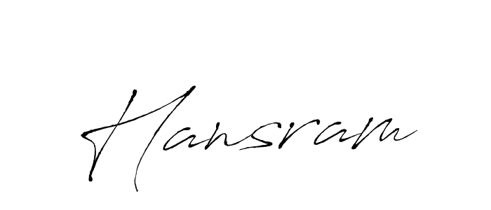 Use a signature maker to create a handwritten signature online. With this signature software, you can design (Antro_Vectra) your own signature for name Hansram. Hansram signature style 6 images and pictures png