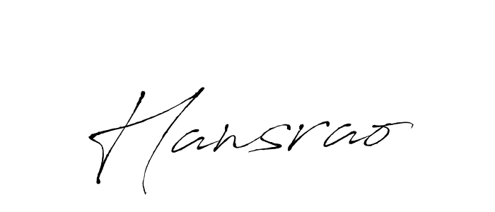 How to make Hansrao signature? Antro_Vectra is a professional autograph style. Create handwritten signature for Hansrao name. Hansrao signature style 6 images and pictures png