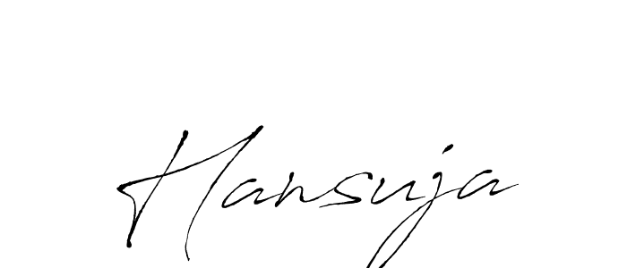 How to make Hansuja signature? Antro_Vectra is a professional autograph style. Create handwritten signature for Hansuja name. Hansuja signature style 6 images and pictures png