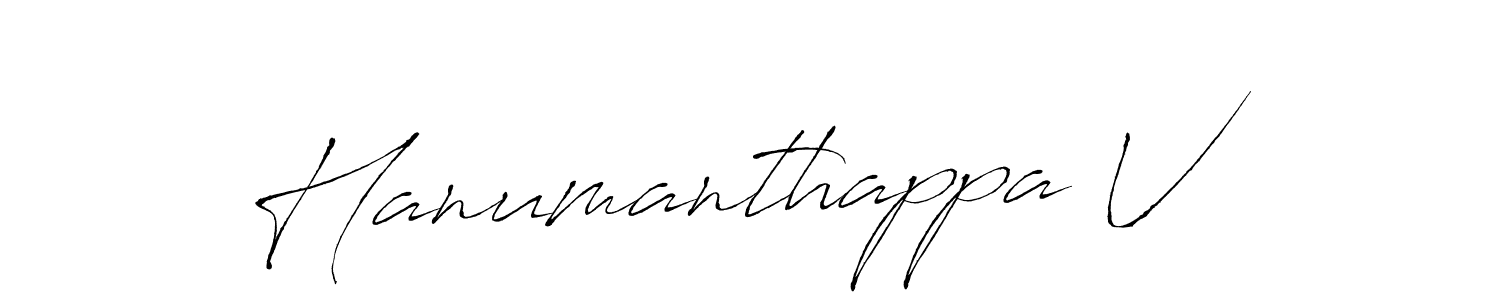 How to make Hanumanthappa V name signature. Use Antro_Vectra style for creating short signs online. This is the latest handwritten sign. Hanumanthappa V signature style 6 images and pictures png