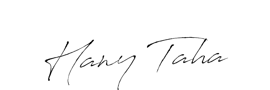 Make a beautiful signature design for name Hany Taha. With this signature (Antro_Vectra) style, you can create a handwritten signature for free. Hany Taha signature style 6 images and pictures png
