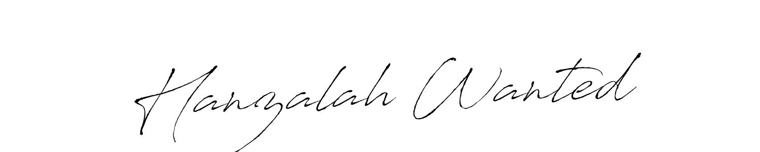 Make a beautiful signature design for name Hanzalah Wanted. With this signature (Antro_Vectra) style, you can create a handwritten signature for free. Hanzalah Wanted signature style 6 images and pictures png